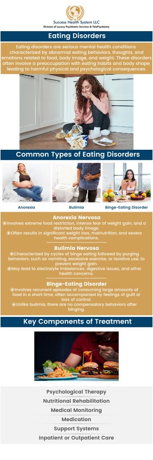Eating disorders are increasingly prevalent, affecting people of all ages, genders, and backgrounds around the globe. Research indicates that millions of individuals worldwide suffer from these complex conditions, with a particularly high incidence among teenagers and young adults. Visit Success Health System today to get comprehensive and specialized treatment for eating disorders by board-certified psychiatrist Dr. Moses Tabe Ambilichu, MD. For more information, contact us today or schedule an appointment online. We are conveniently located at 3600 I-70 Dr. SE- Ste C, Columbia, MO, 65201. Eating disorders are increasingly prevalent, affecting people of all ages, genders, and backgrounds around the globe. Research indicates that millions of individuals worldwide suffer from these complex conditions, with a particularly high incidence among teenagers and young adults. Visit Success Health System today to get comprehensive and specialized treatment for eating disorders by board-certified psychiatrist Dr. Moses Tabe Ambilichu, MD. For more information, contact us today or schedule an appointment online. We are conveniently located at 3600 I-70 Dr. SE- Ste C, Columbia, MO, 65201.