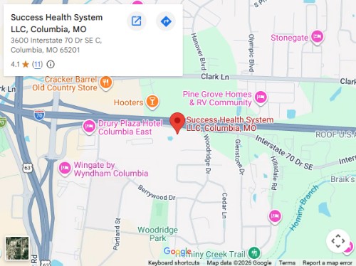 Get Directions From Your Location to Success Health System LLC in Columbia, MO