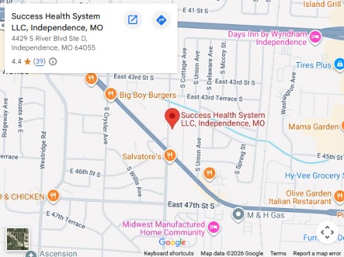 Get Directions From Your Location to Success Health System LLC in Independence, MO Get Directions From Your Location to Success Health System LLC in Independence, MO
